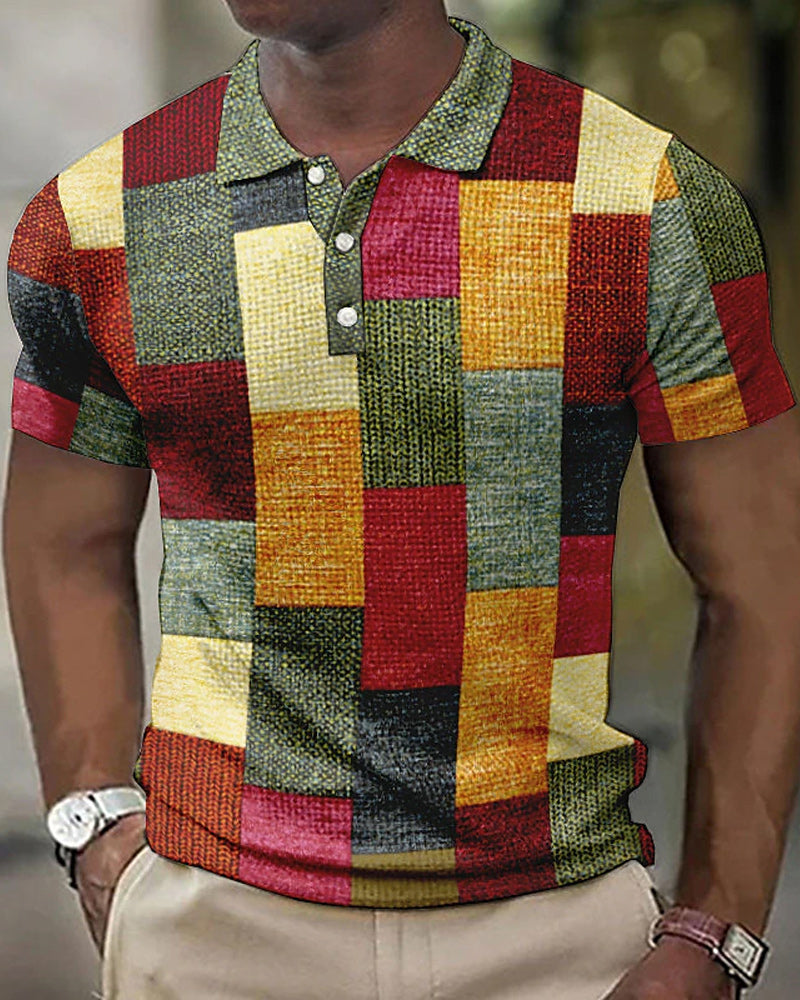 Poloshirt met korte mouwen en ruitjesprint - Zyaire