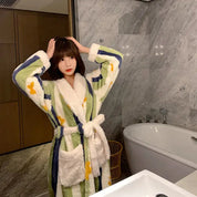 Winterbadjas in koraal fleece - Lillian