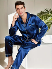 Herenpyjama set van zijde en satijn - Mahvir