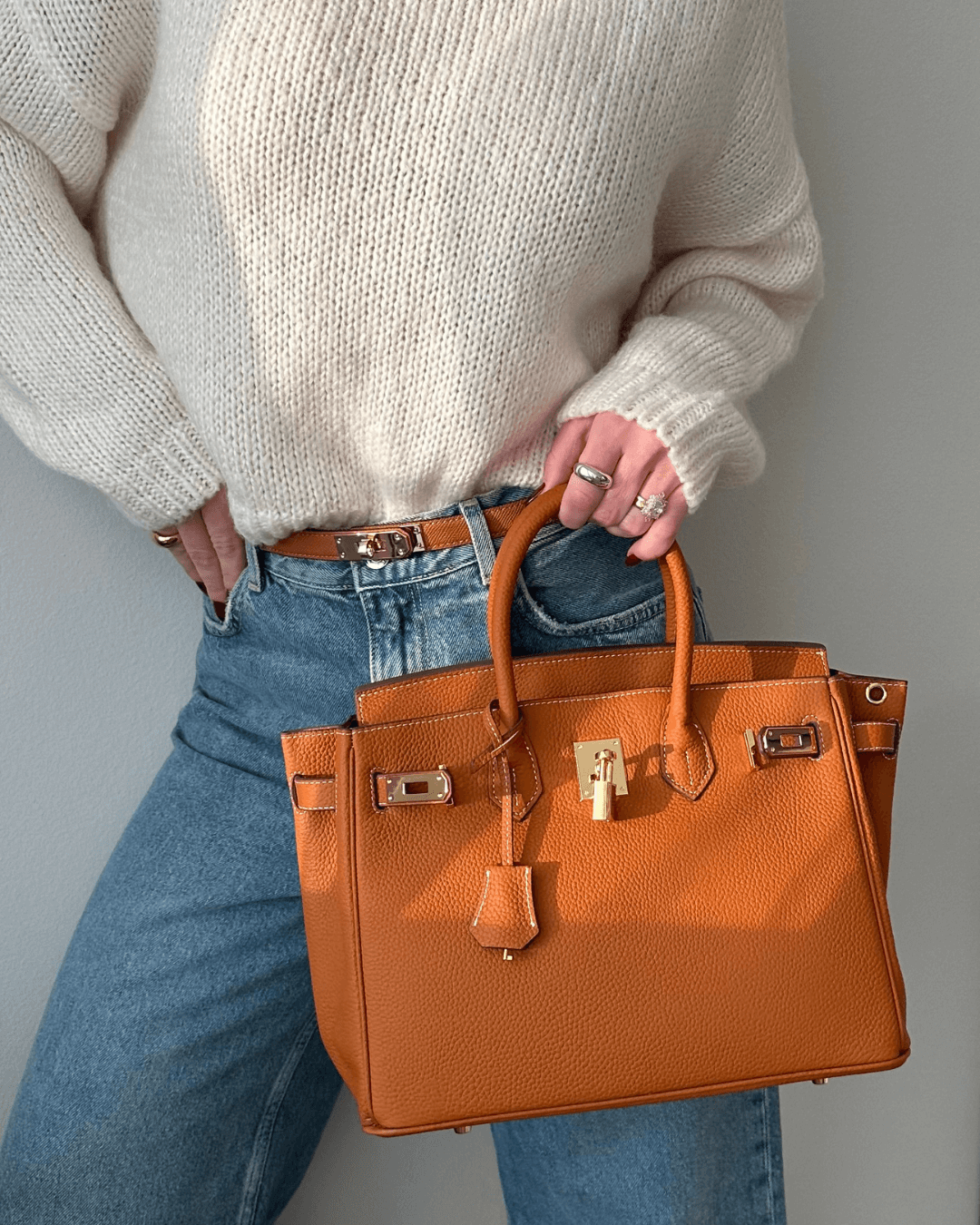 Grote leren handtas voor dames - Mara