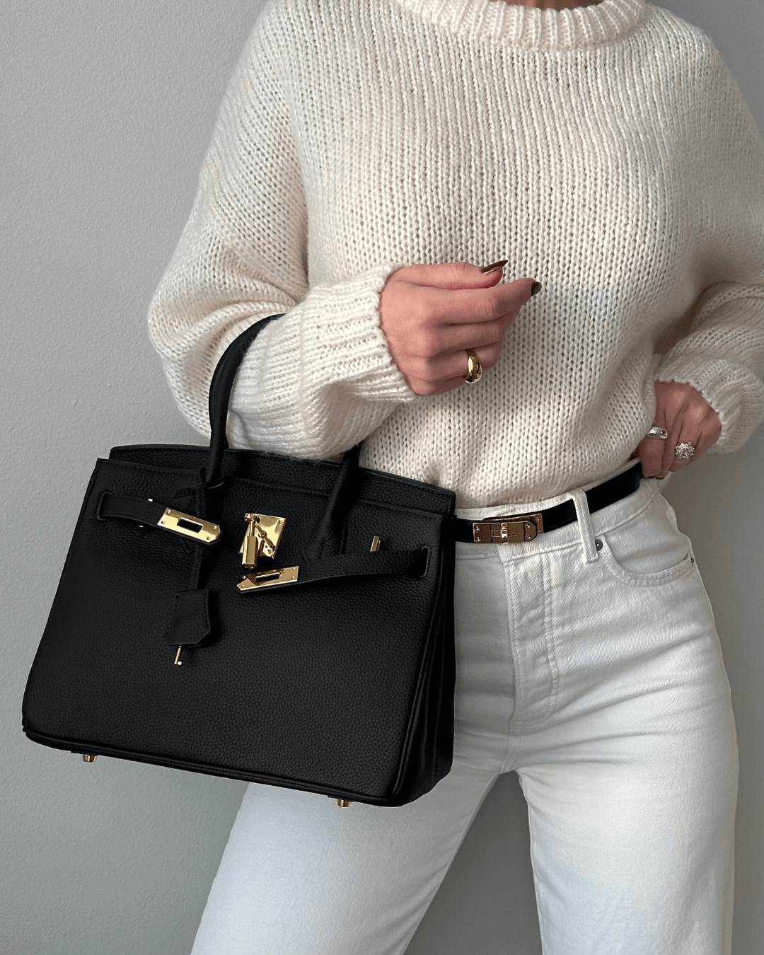 Grote leren handtas voor dames - Mara