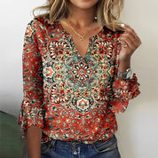 Viena - Gekleurde Top met print