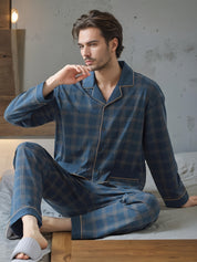 Zachte geruite pyjamaset voor heren - Lorenzo