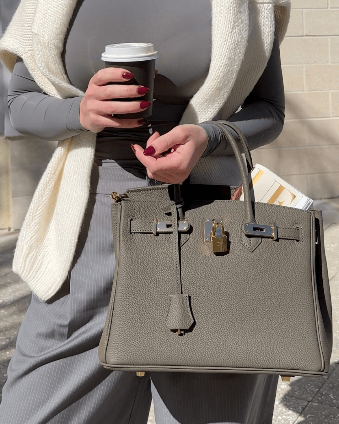 Grote leren handtas voor dames - Mara