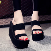 Zwarte sandalen met teenslippers met dikke zool - Lexi