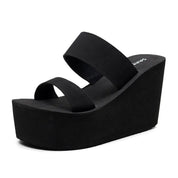 Zwarte sandalen met teenslippers met dikke zool - Lexi
