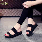 Zwarte sandalen met teenslippers met dikke zool - Lexi