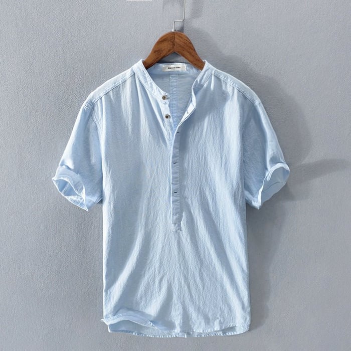 Linnen zomershirt met korte mouwen voor heren - Dakota