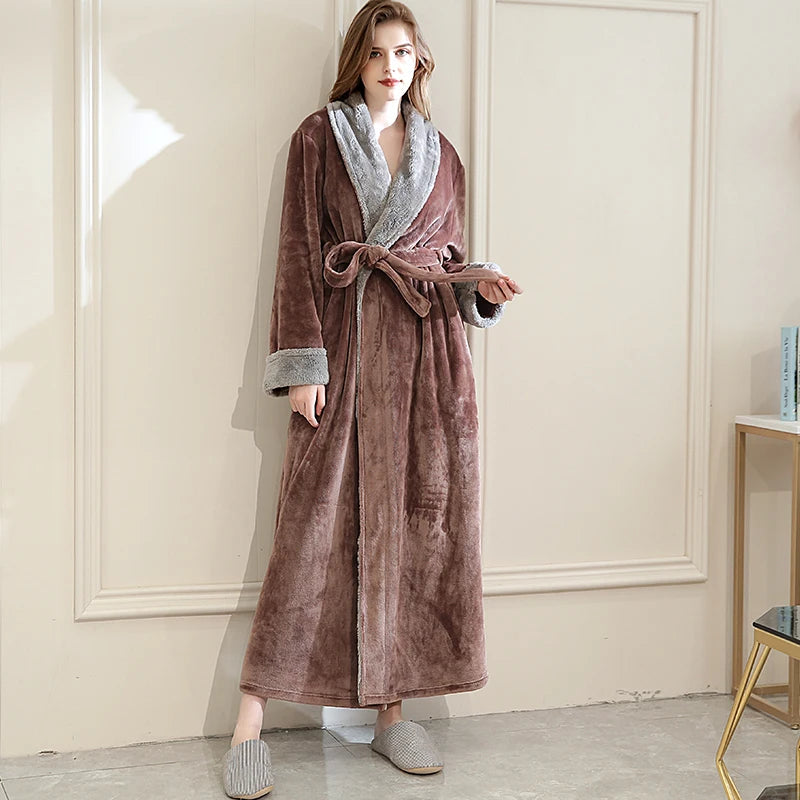 Dames fluffy lange badjas - Ella
