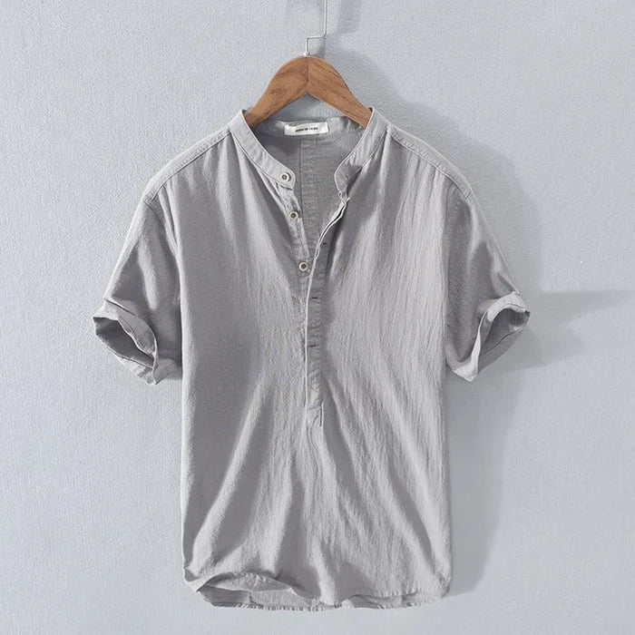 Linnen zomershirt met korte mouwen voor heren - Dakota