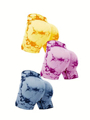 3-delige trendy fitness tie dye shorts - Amani