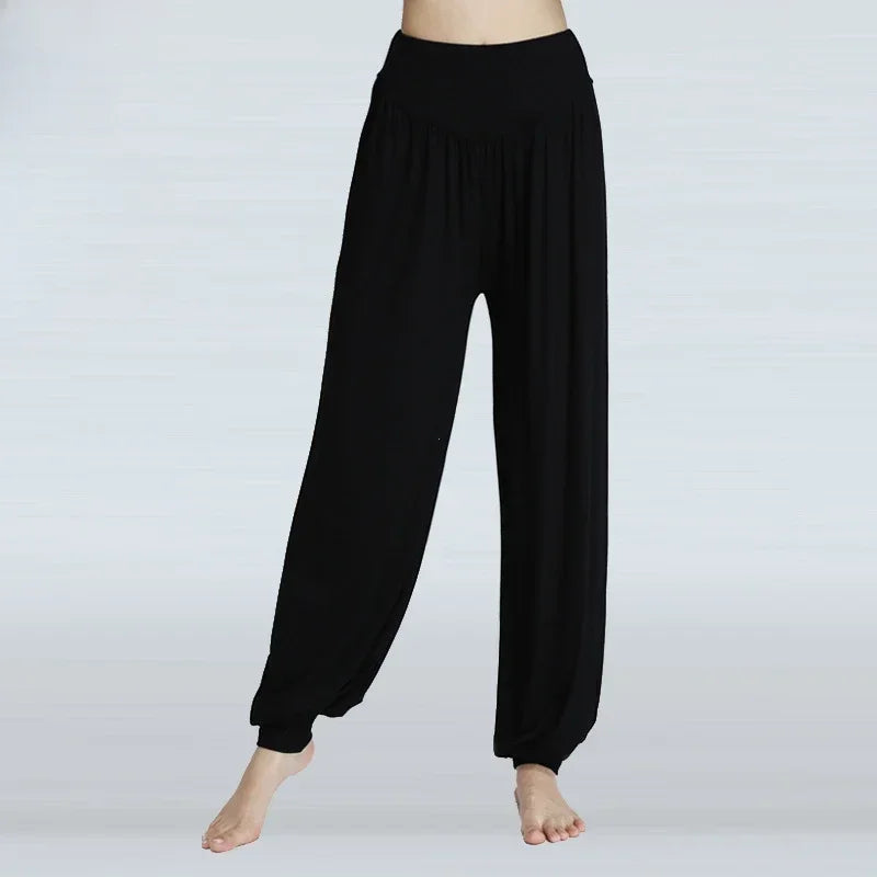 Zachte katoenen yogabroek met elastische tailleband - Chaya