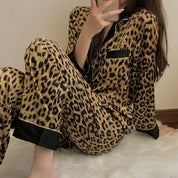 Tweedelige pyjamaset met luipaardprint - Nora