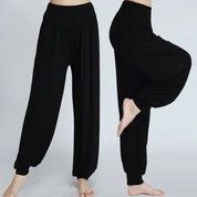 Zachte katoenen yogabroek met elastische tailleband - Chaya