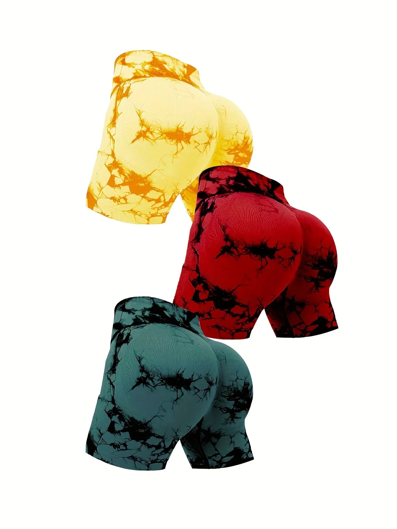 3-delige trendy fitness tie dye shorts - Amani