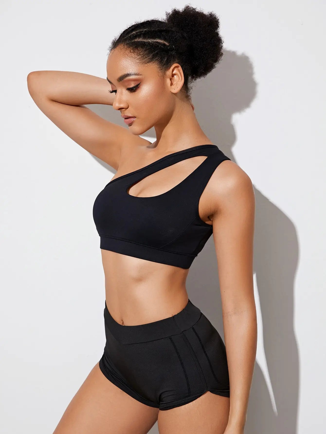 Dames fitnessbeha met één schouder - Kaitlyn