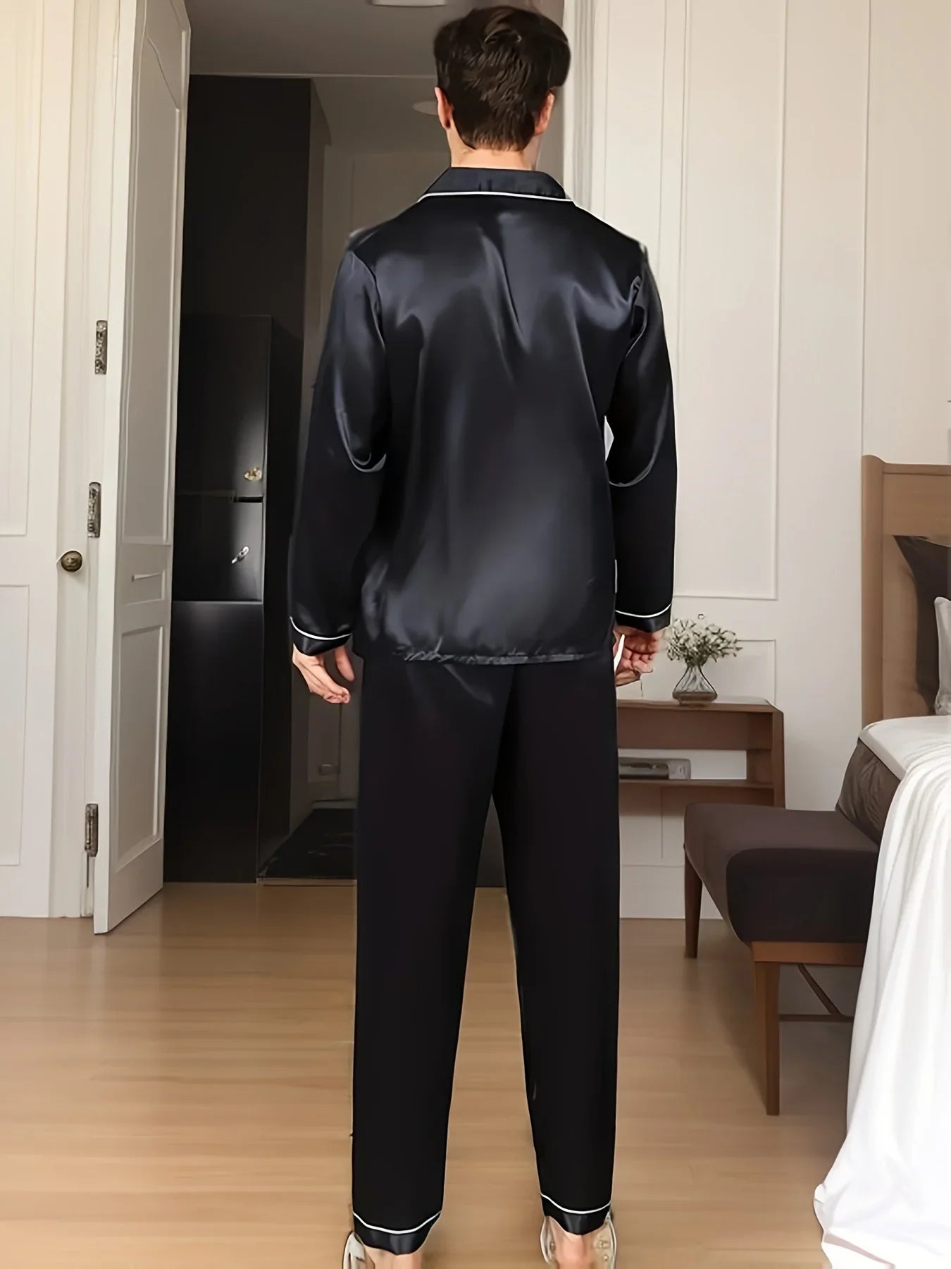 Herenpyjama set van zijde en satijn - Mahvir