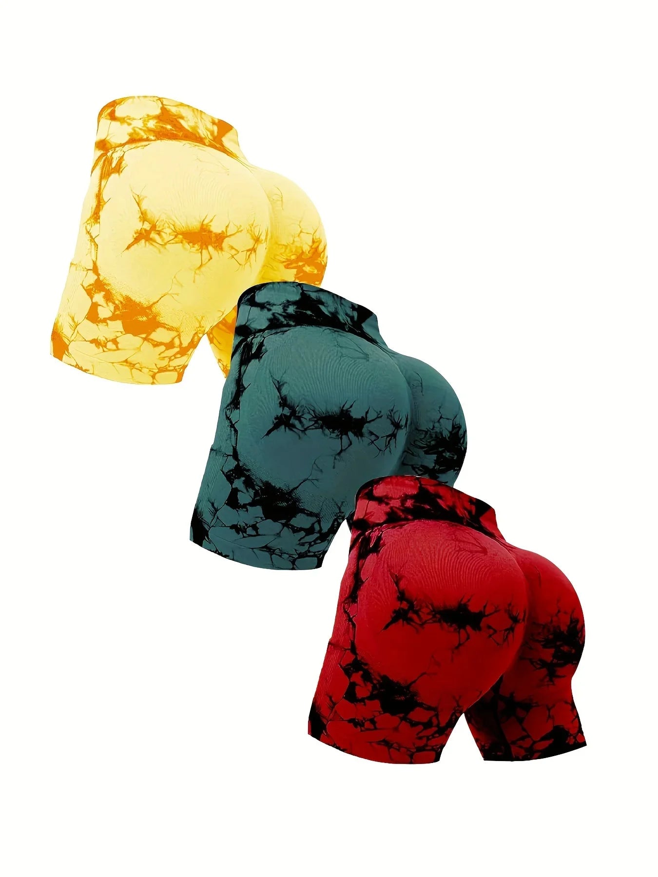 3-delige trendy fitness tie dye shorts - Amani