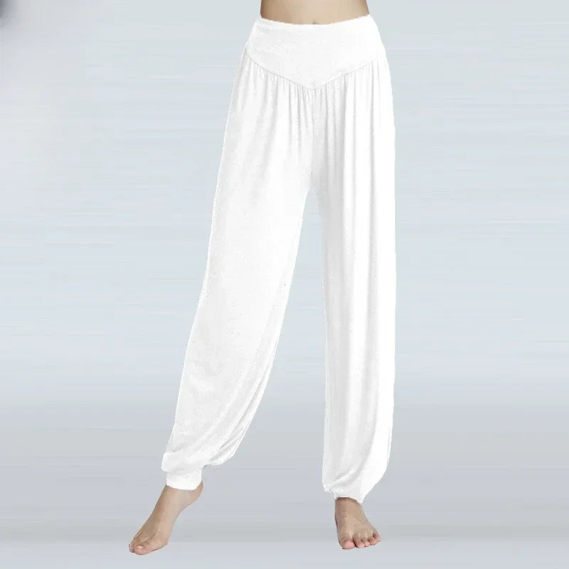 Zachte katoenen yogabroek met elastische tailleband - Chaya
