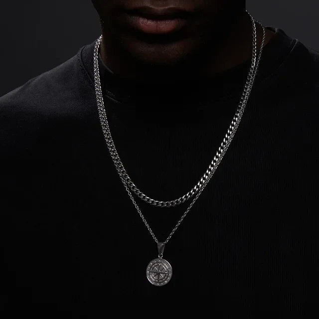 Kompashanger met gelaagde ketting - Jorge