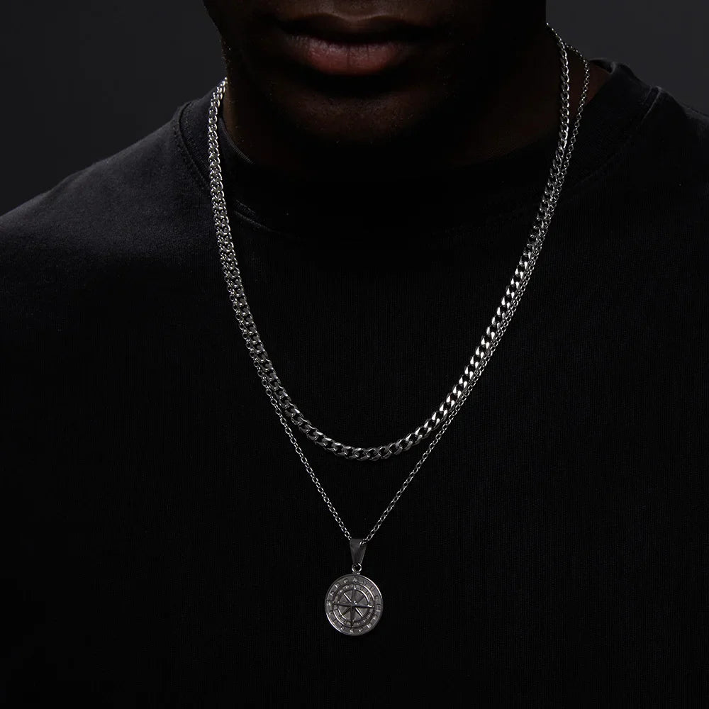 Kompashanger met gelaagde ketting - Jorge