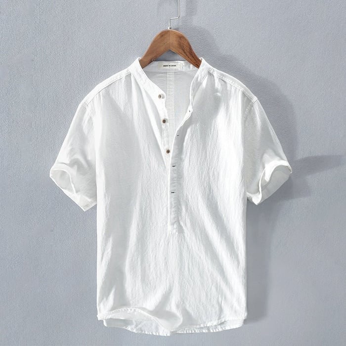 Linnen zomershirt met korte mouwen voor heren - Dakota
