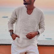 Ademend, zacht zomershirt met ronde hals - Harvey
