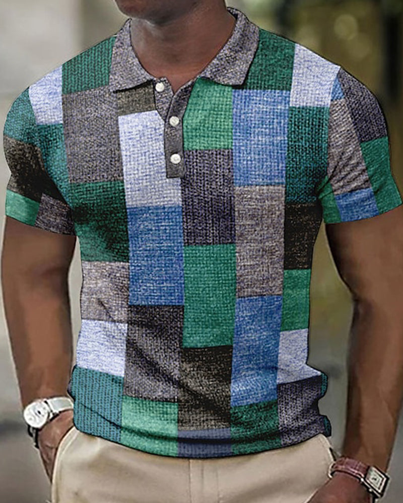 Poloshirt met korte mouwen en ruitjesprint - Zyaire