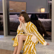 Winterbadjas in koraal fleece - Lillian