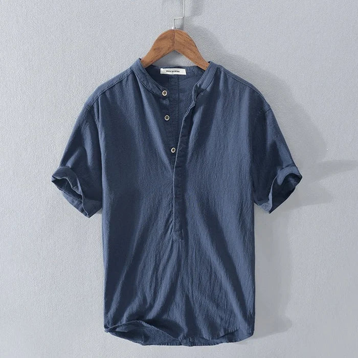 Linnen zomershirt met korte mouwen voor heren - Dakota